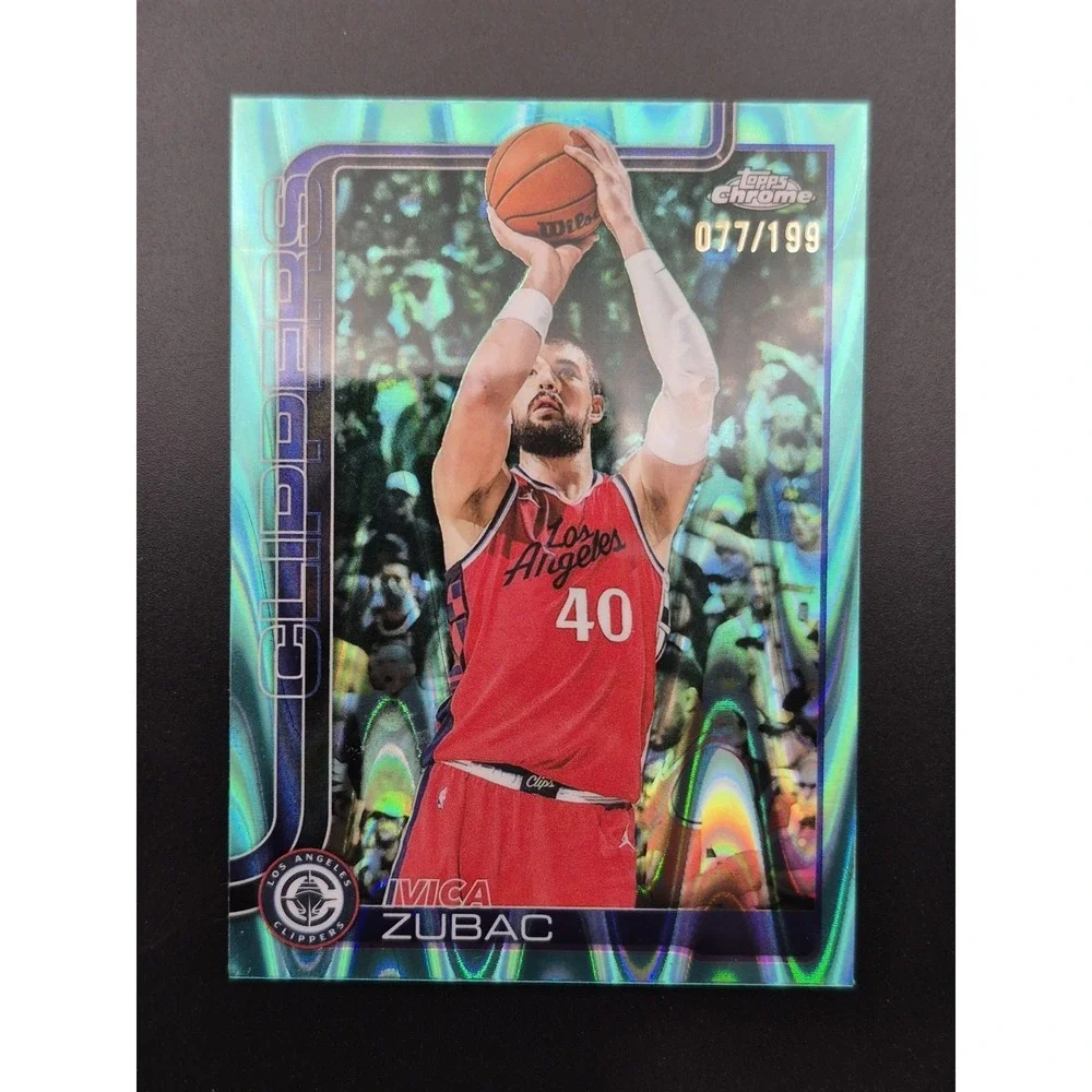 2025-26 Topps Chrome Ivica Zubac #63 Aqua Raywave Refractor /199 L.A.‎ Clippers